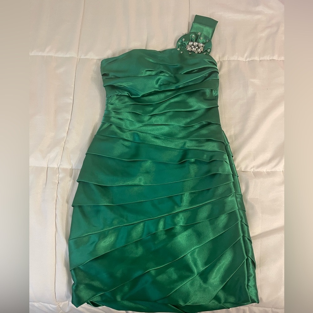 Green mini dress